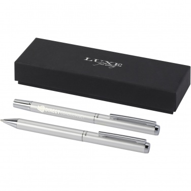 Logotrade corporate gifts photo of: Lucetto recycled aluminium ballpoint and rollerball pen gift set